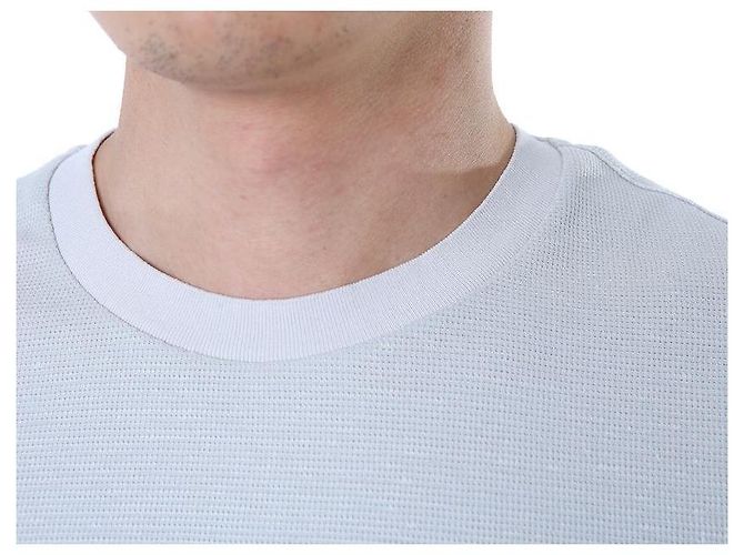 Thom Browne T-shirt redonda de lin e algodão com riscas e bolso - vista 27