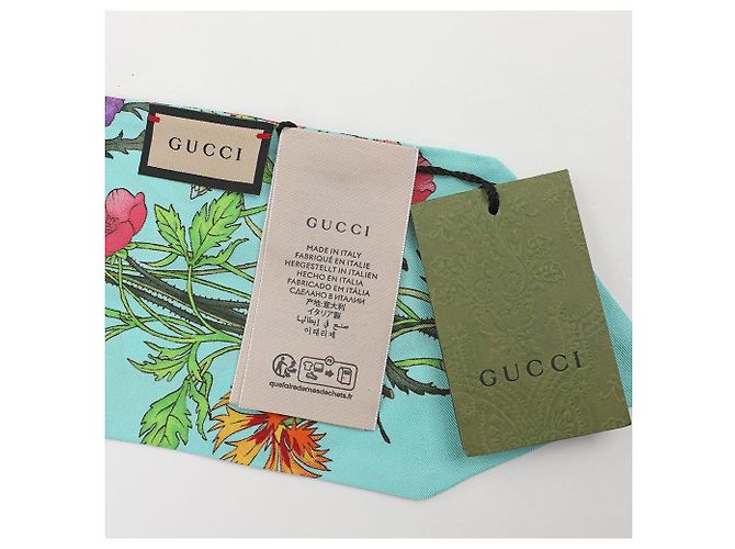 Sciarpa Gucci in seta con stampa floreale - vista 4