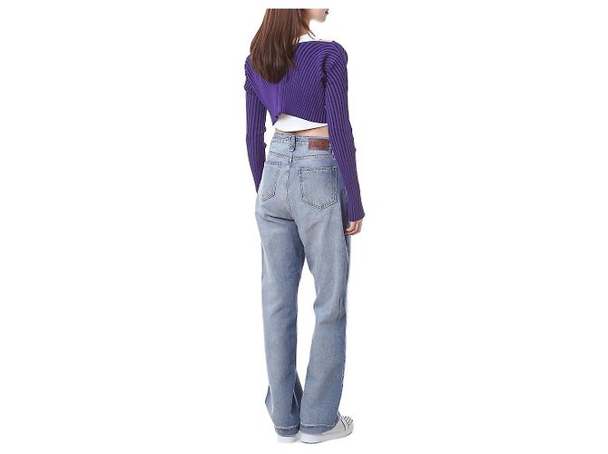 Jacquemus Gerippte Crop-Cardigan mit Mikro-Gold-Logo - Ansicht 16