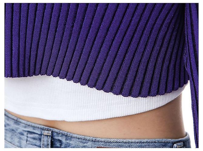 Jacquemus Gerippte Crop-Cardigan mit Mikro-Gold-Logo - Ansicht 25