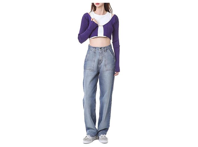 Jacquemus Gerippte Crop-Cardigan mit Mikro-Gold-Logo - Ansicht 5