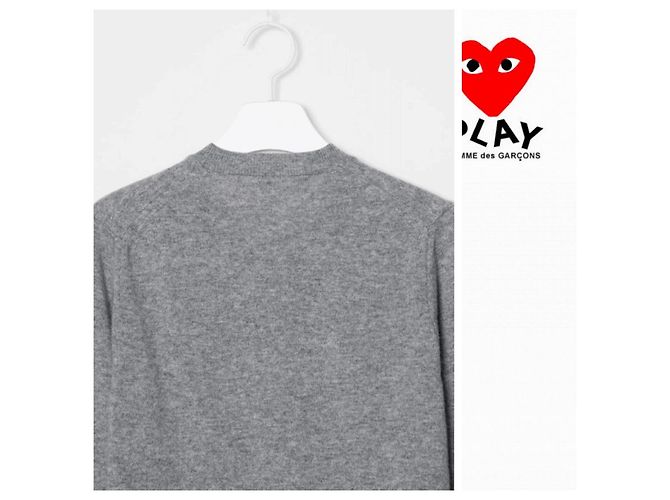 Comme Des Garcons Strickcardigan Herz Gray AX - Ansicht 3