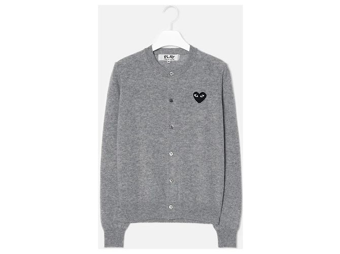 Comme Des Garcons Strickcardigan Herz Gray AX - Ansicht 5