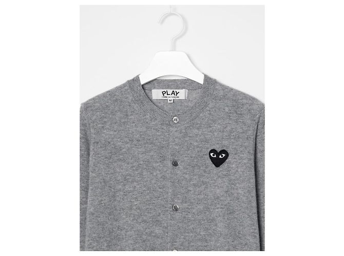 Comme Des Garcons Strickcardigan Herz Gray AX - Ansicht 7
