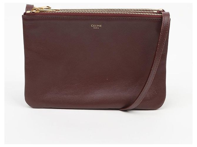 Céline Borsa a tracolla Trio in pelle bordeaux - vista 2