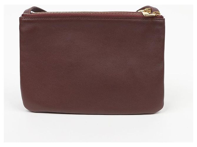 Céline Borsa a tracolla Trio in pelle bordeaux - vista 4