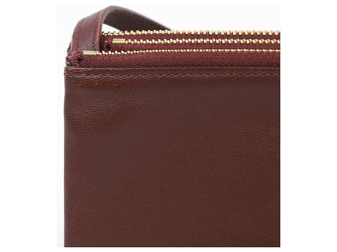 Céline Borsa a tracolla Trio in pelle bordeaux - vista 5