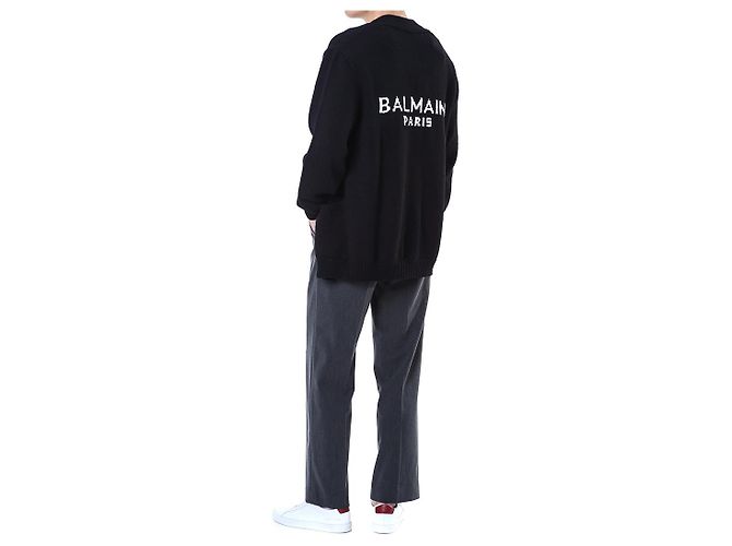 Balmain Wool V-Neck Cardigan with Silver Buttons - view 15