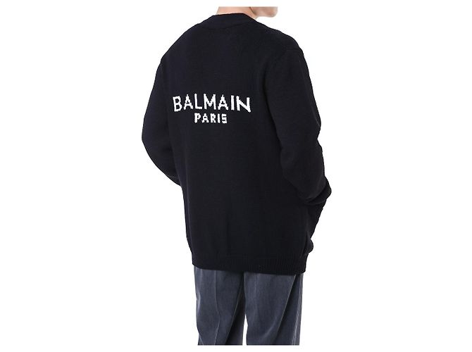 Balmain Wool V-Neck Cardigan with Silver Buttons - view 21