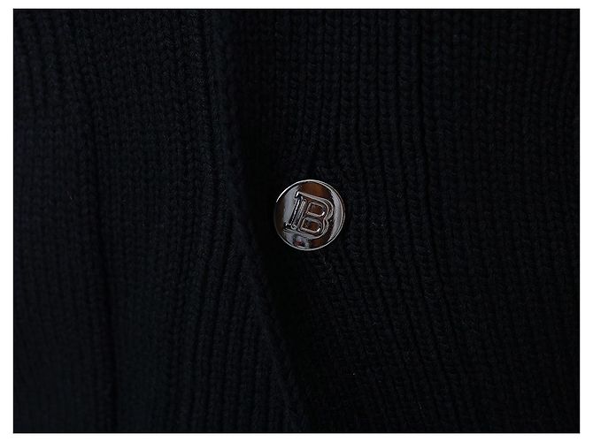 Balmain Wool V-Neck Cardigan with Silver Buttons - view 33