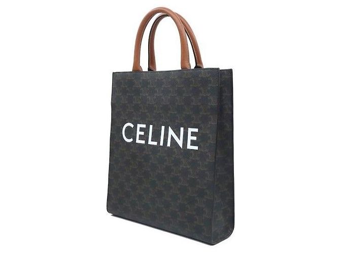 Céline Canvas Brown Calfskin Cabas Small Vertical - Ansicht 3