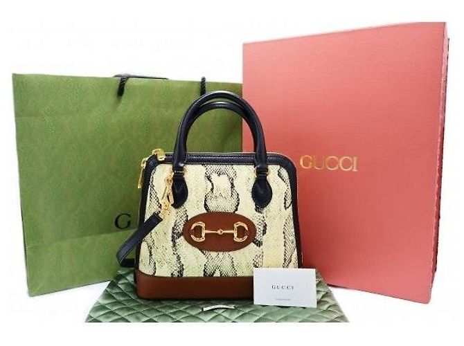 Gucci Python Horsebit Small Top Handle - vista 2
