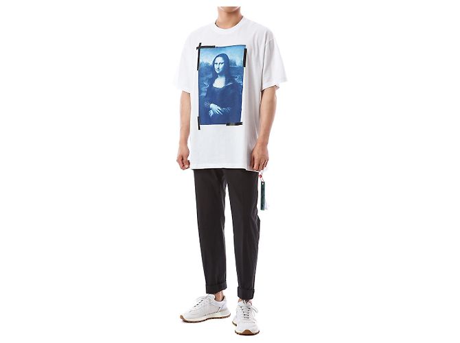 Off White Mona Lisa Print Oversized T-Shirt - Ansicht 2