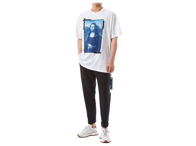 Off White Mona Lisa Print Oversized T-Shirt - Ansicht 3