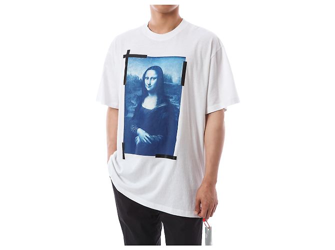 Off White Mona Lisa Print Oversized T-Shirt - Ansicht 4