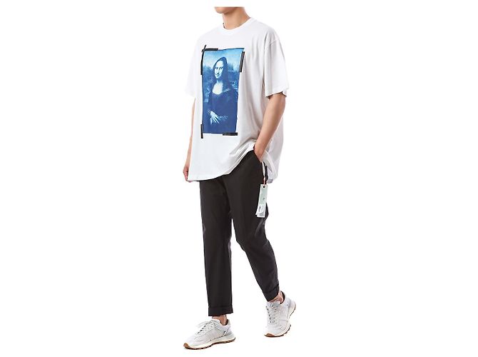 Off White Mona Lisa Print Oversized T-Shirt - Ansicht 6