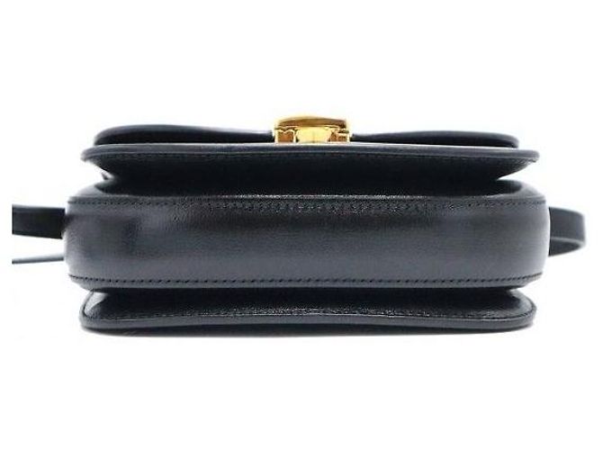 Gucci Mini borsa a tracolla in pelle nera e oro - vista 6