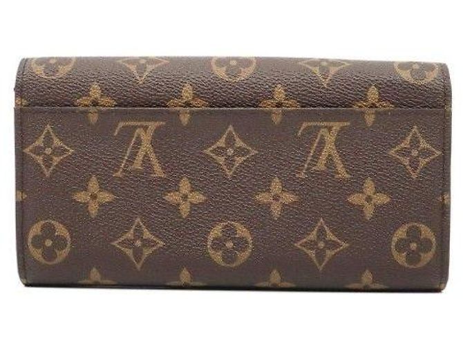 Louis Vuitton Portafoglio Sarah in pelle marrone e Monogram Canvas - vista 3