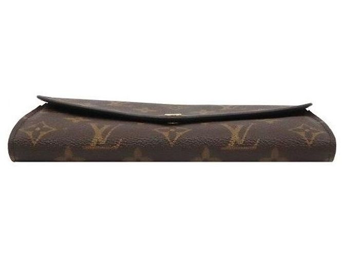 Louis Vuitton Portafoglio Sarah in pelle marrone e Monogram Canvas - vista 5