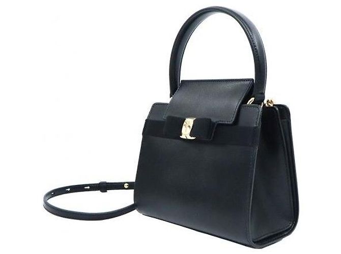 Salvatore Ferragamo Picca borsa a mano in vitello nero New Vara Bow - vista 2