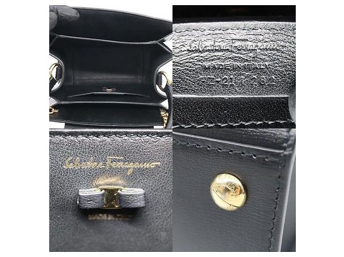 Salvatore Ferragamo Picca borsa a mano in vitello nero New Vara Bow - vista 6