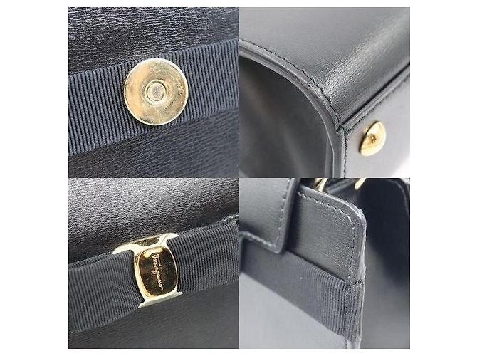 Salvatore Ferragamo Picca borsa a mano in vitello nero New Vara Bow - vista 7