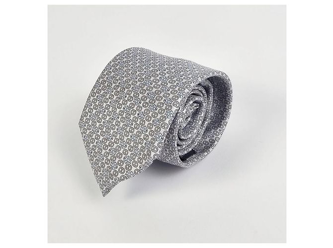 Hermès Silk Men's Tie in Grey - view 6