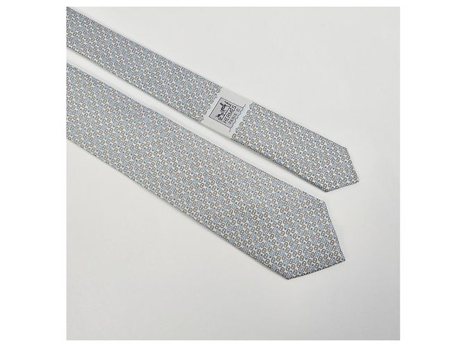 Hermès Silk Men's Tie in Grey - view 7