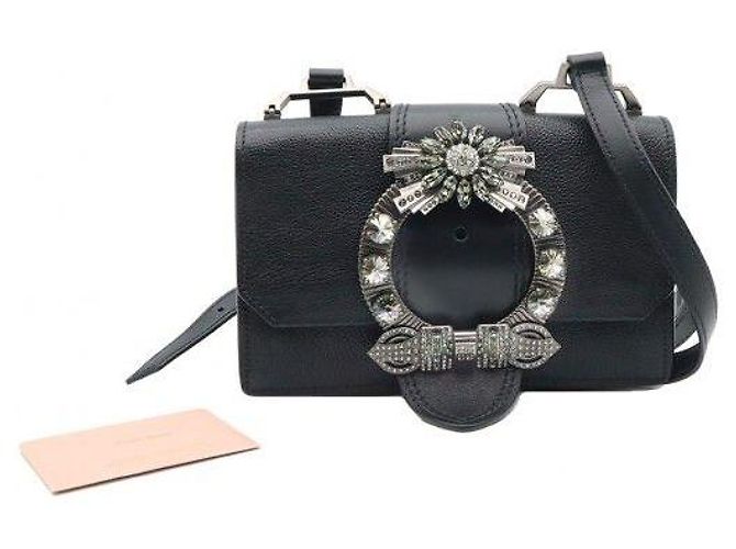 Miu Miu Borsa a tracolla Crystal Lady in pelle nera - vista 2