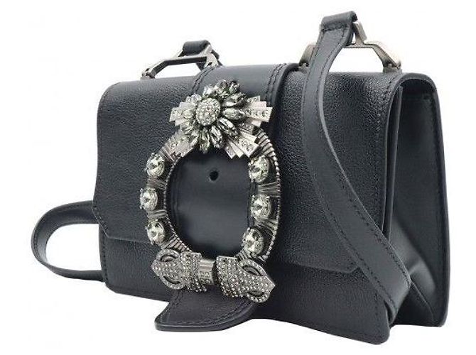 Miu Miu Borsa a tracolla Crystal Lady in pelle nera - vista 3