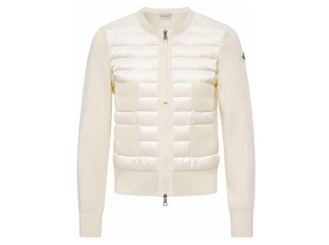 Moncler Cardigã de lã acolchoado com fecho éclair - vista 4