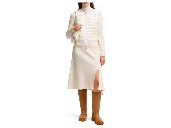 Moncler Cardigã de lã acolchoado com fecho éclair - vista 5