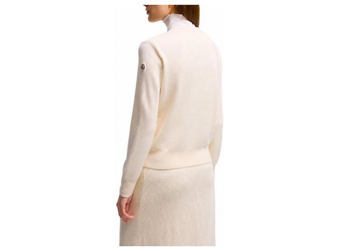 Moncler Cardigã de lã acolchoado com fecho éclair - vista 7