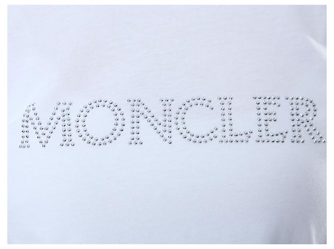 Moncler T-Shirt für Damen mit Kristall-Logo-Typo-Patch - Ansicht 16
