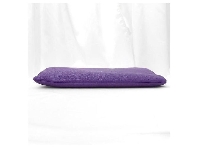 Bamboo Gucci Clutch Pouch in pelle di vitello viola con bambù - vista 6