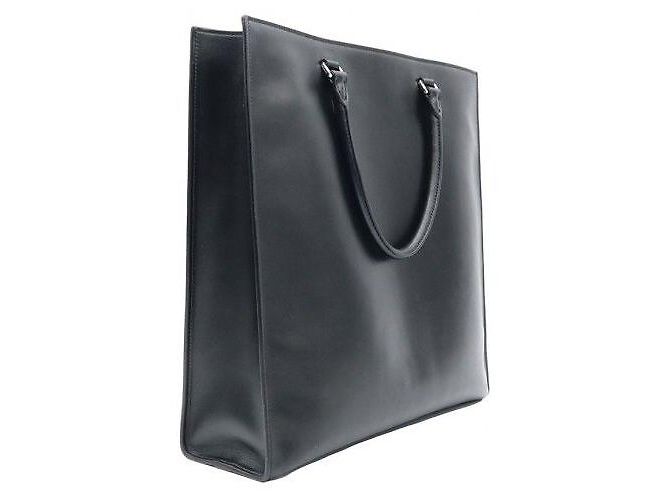 Prada Borsa Tote in pelle morbida nera con lettere embossed a triangolo - vista 3