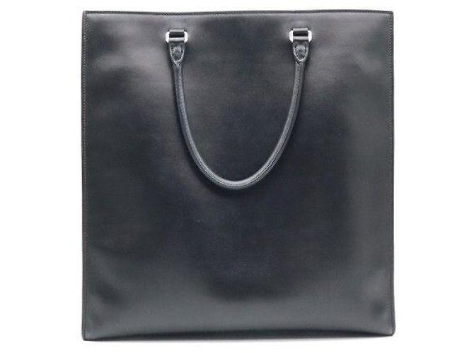 Prada Borsa Tote in pelle morbida nera con lettere embossed a triangolo - vista 4