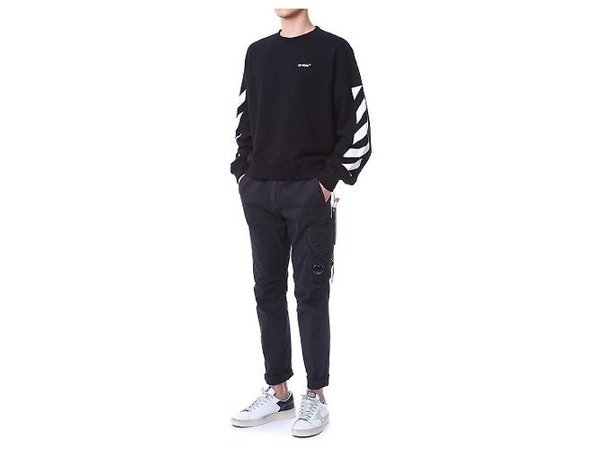 Off White Diagonal Fleece Sweatshirt - Ansicht 10