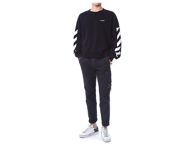 Off White Diagonal Fleece Sweatshirt - Ansicht 2