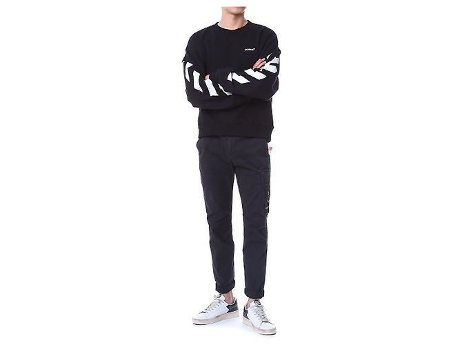 Off White Diagonal Fleece Sweatshirt - Ansicht 5
