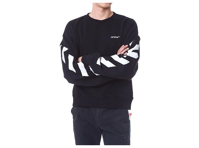 Off White Diagonal Fleece Sweatshirt - Ansicht 6