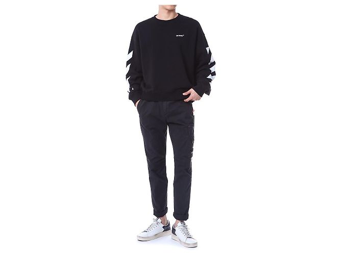 Off White Diagonal Fleece Sweatshirt - Ansicht 9