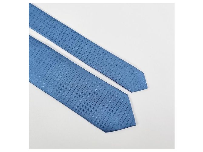 Gravata de seda Hermès Azul Skychelles - vista 6