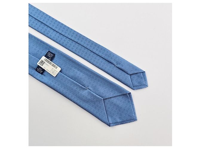 Gravata de seda Hermès Azul Skychelles - vista 7
