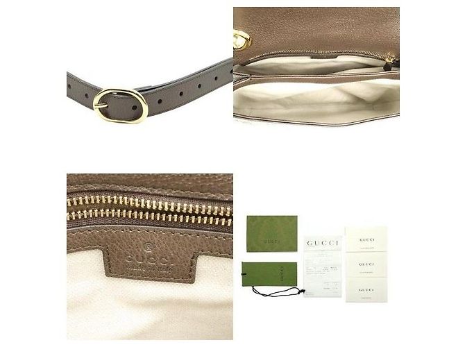 Gucci Borsa Blondie Top Handle GG Supreme Canvas Pelle Marrone - vista 7