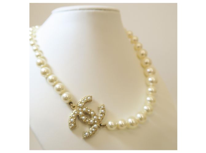 Chanel Ultima Collana di Perle e Oro Logo CC Anniversario - vista 6