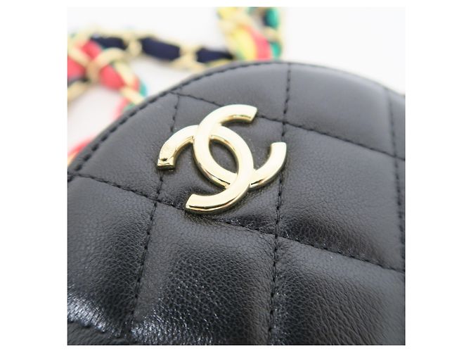 Chanel Mini Borsa a Tracolla e Borsa a Spalla Gold CC Black Round Tambourine Multi-Chain - vista 2