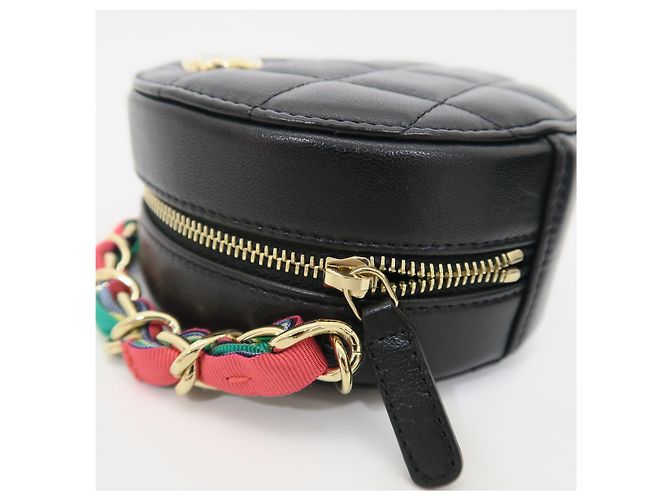 Chanel Mini Borsa a Tracolla e Borsa a Spalla Gold CC Black Round Tambourine Multi-Chain - vista 3