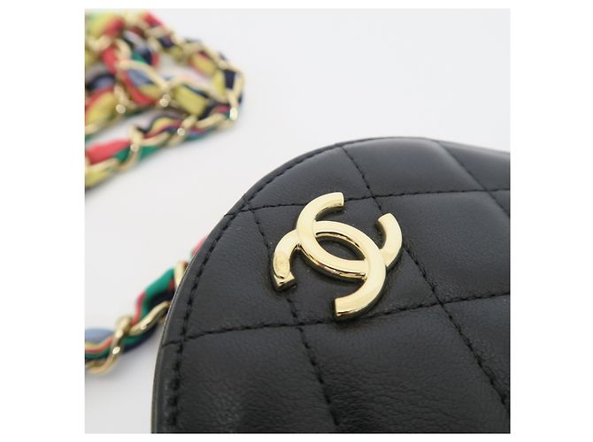 Chanel Mini Borsa a Tracolla e Borsa a Spalla Gold CC Black Round Tambourine Multi-Chain - vista 5