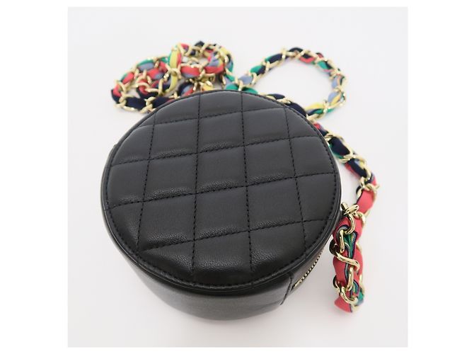 Chanel Mini Borsa a Tracolla e Borsa a Spalla Gold CC Black Round Tambourine Multi-Chain - vista 6